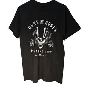 Guns N Roses Paradise City Skull‎ Top Hat Men's Size Small NWOT Black T Shirt
